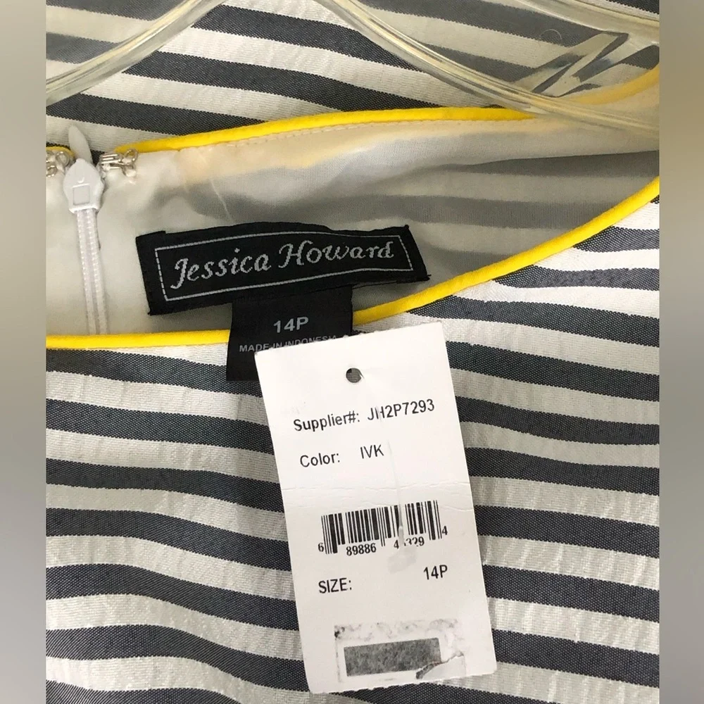 Jessica Howard Striped Midi Dress with Yellow Accents - Picture 3 of 4